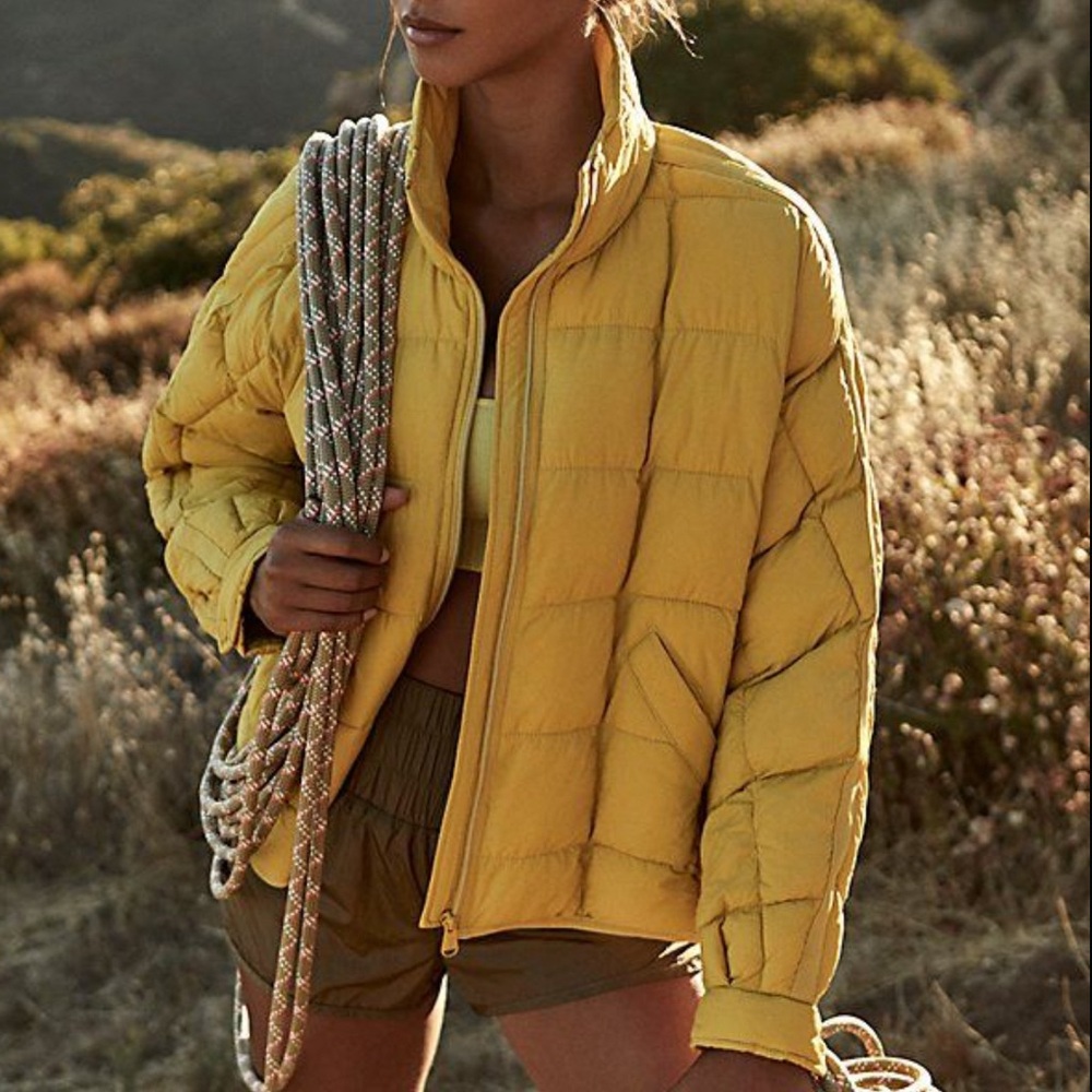 Free People Packable Puffer Jacket - Yellow